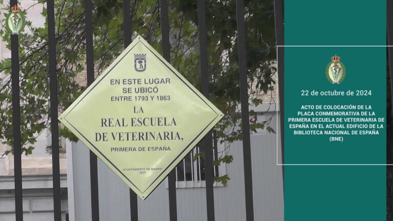 Placa conmemora el primer Escuela Veterinaria de Espa&ntilde;a